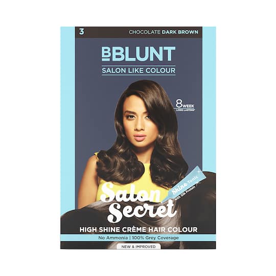 BBlunt Salon Secret High Shine Creme Hair Color - 3 Chocolate Dark Brown (152ml)