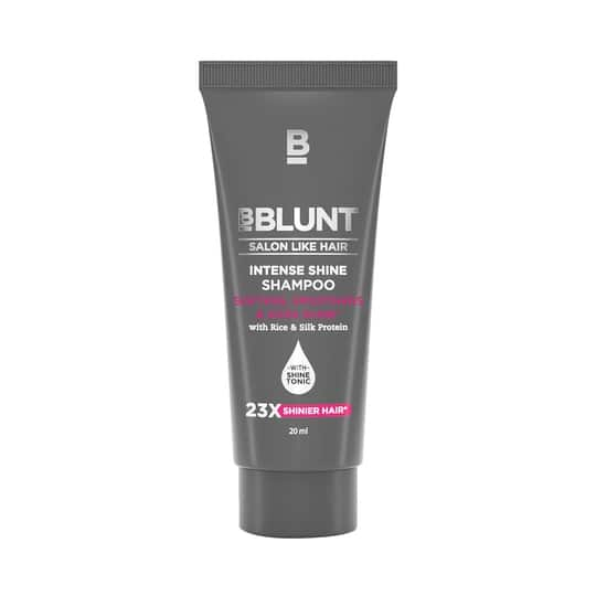 BBlunt Intense Shine Shampoo With Rice & Silk Protein For 23X Shinier Hair (20ml)