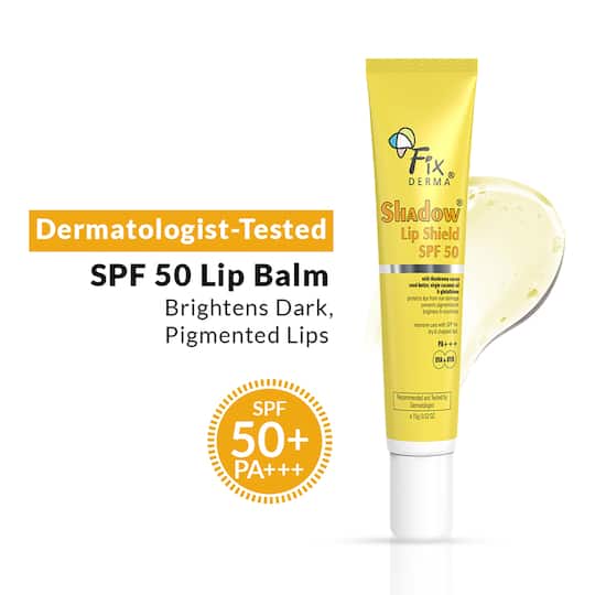 Fixderma Shadow SPF 50 Lip Shield,Sunscreen Lip Balm Prevents Pigmentation & Sun Damage,Unflavored (15g)