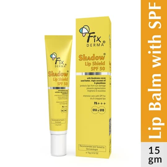 Fixderma Shadow Lip Shield Balm SPF 50 with Theobroma Cacao Seed Butter, Virgin Coconut Oil (15g)