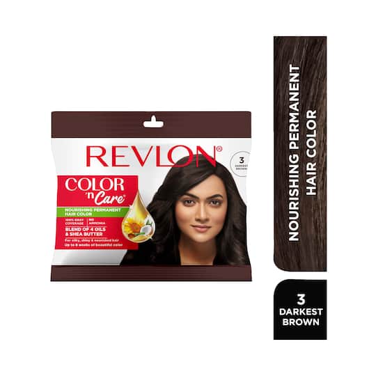 Revlon Color N Care Nourishing Permanent Hair Color Sachet - 3 Darkest Brown (20g+30ml)