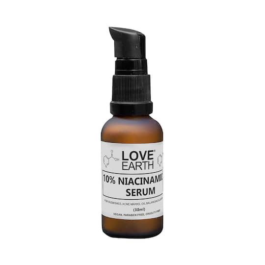 Love Earth 10% Niacinamide Serum With Aloe Vera & Olive Leaf Extract For & Acne Prone Skin (30ml)