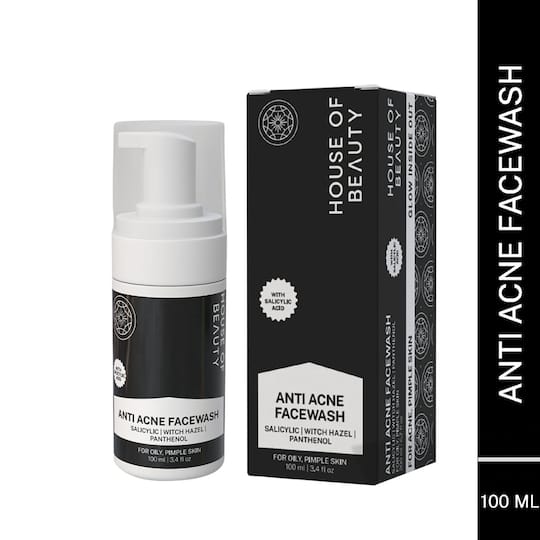 House of Beauty Anti Acne Foaming Facewash For Oily & Combination Skin W/T Salicylic (100 ml)