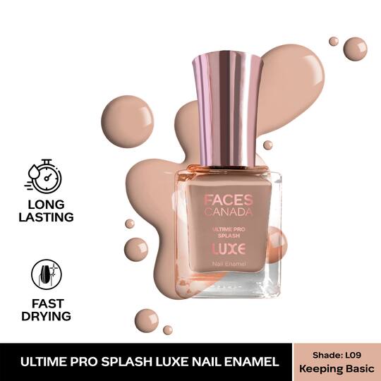 Faces Canada Ultime Pro Splash Luxe Nail Enamel Glossy Finish - Keeping Basic L09 (12 ml)