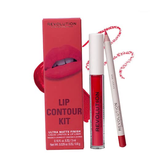 Makeup Revolution Lip Contour Kit - Sassy Red (2Pcs)