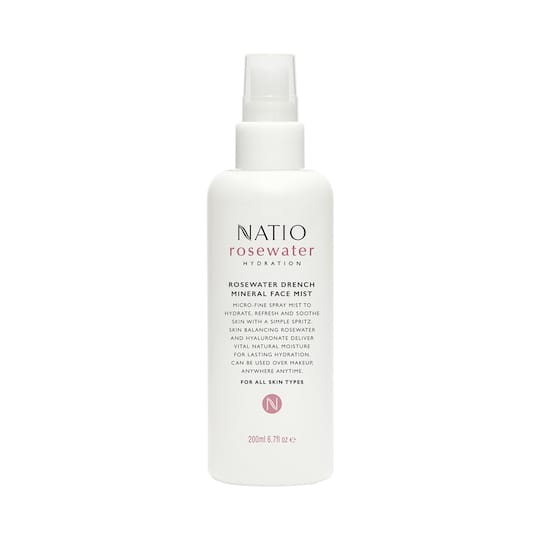 Natio Rosewater Hydration Drench Mineral Face Mist (200ml)
