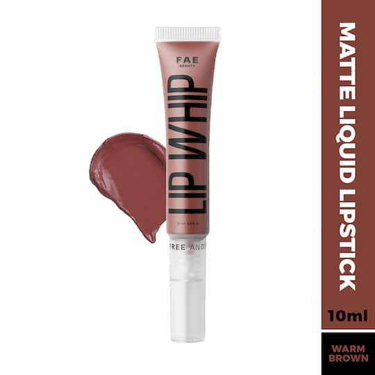 FAE BEAUTY Lip Whip 12H Matte Liquid Lipstick, Vegan, Enriched with Vitamin E and Cherry Coffee - Safeword (10g)