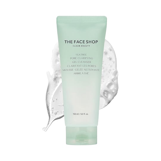 The Face Shop Tea Tree Pore Clarifying Gel Cleanser - Korean Face Wash with Salicylic Acid (150ml)