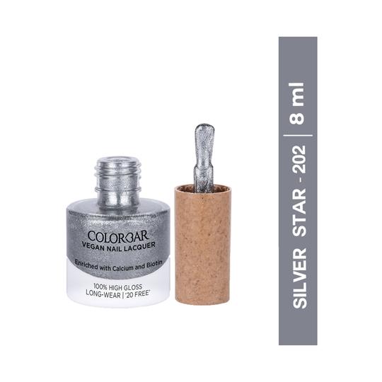 Colorbar Vegan Nail Lacquer - 202 Silver Star (8 ml)