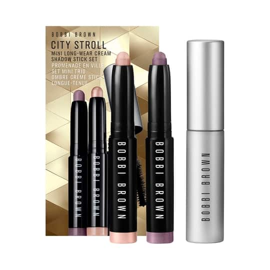 Bobbi Brown City Stroll Mini Long Wear Cream Shadow Stick Set - Golden Pink, Dusty Mauve, Black (3 Pcs)