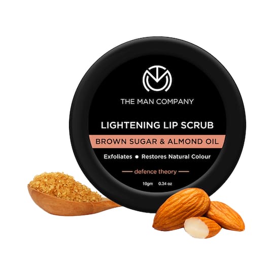 The Man Company Lightening Lip Scrub Balm With Brown Sugar & Almond Oil (10g)