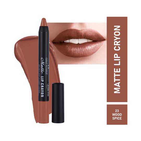 Half N Half Matte Velvet Soft & Long Lasting 24h Super Stay Lip Crayon - 23 Wood Spice (3.5g)