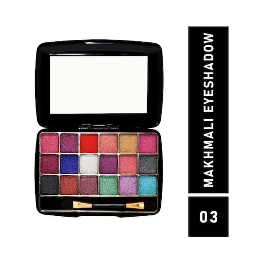 Half N Half 18 Colors Makhmali Eyeshadow With Brush In Makeup Palette - 03 Shade (12.8g)
