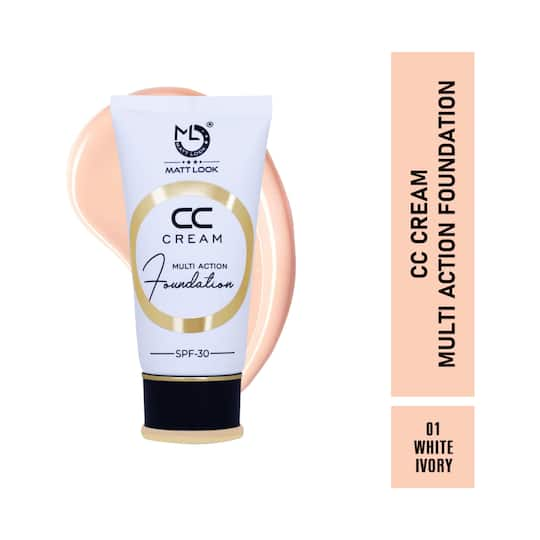 Matt Look CC Cream Multi Action Foundation With SPF 30 - 01 White Ivory (60ml)