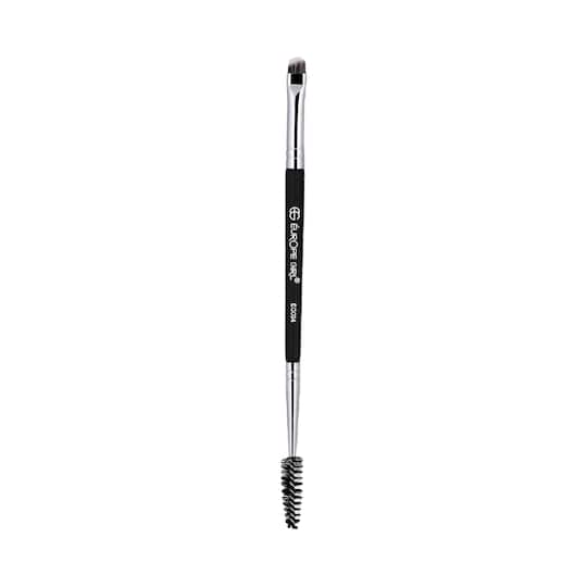 Europe Girl 94 Double Ends Angled Eyebrow Brush & Spoolie Brush - Black & Silver