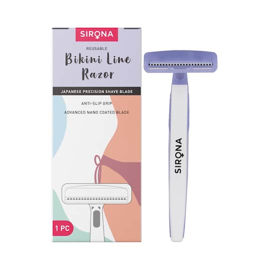 Sirona Reusable Bikini Hair Removal Razor For Women - White, Blue