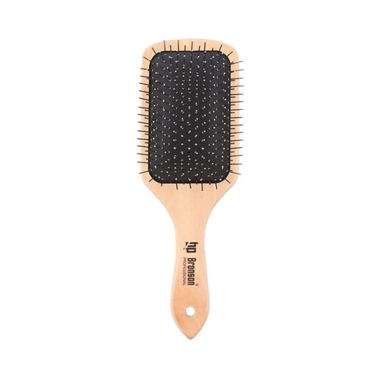 Bronson Professional Paddle Wooden With Steel Bristles Hair Brush