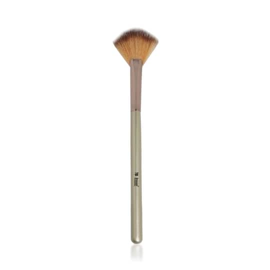 Bronson Professional Classic Highlighting Fan Makeup Brush - Silver, Pink