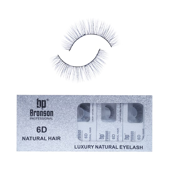 Bronson Professional Pair 6D Long & Natural False Eyelashes - 113 - Black (10 Pairs)