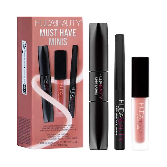 Huda Beauty Must Haves Minis Makeup Set - Bombshell, Extreme Black (3Pcs)