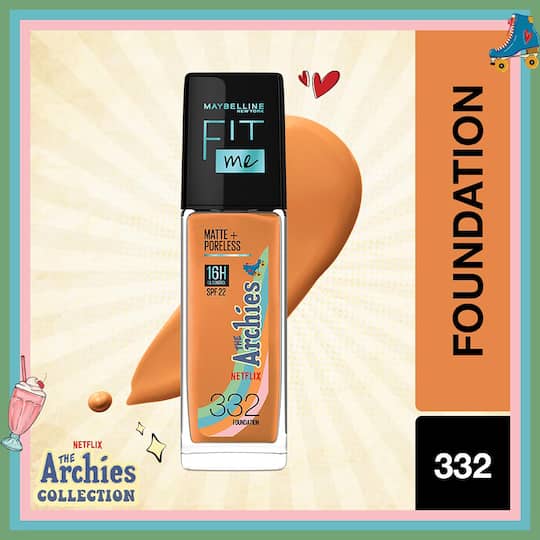 Maybelline New York NY Fit Me Matte+Poreless Foundation The Archies Collection - 332 (30ml)