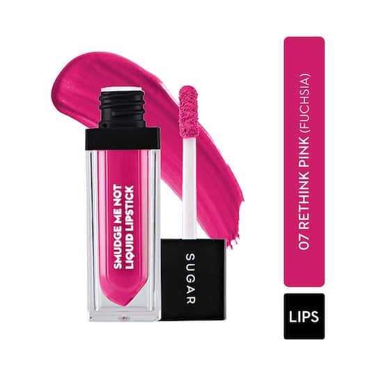 SUGAR Cosmetics Smudge Me Not Liquid Lipstick - 07 Rethink Pink (4.5ml)