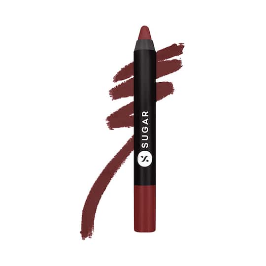 SUGAR Cosmetics Matte As Hell Crayon Lipstick With Free Sharpener - 15 Stephanie Plum (2.5g)