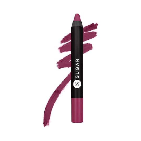 SUGAR Cosmetics Matte As Hell Crayon Lipstick With Free Sharpener - 32 Miss Rosa (2.5g)