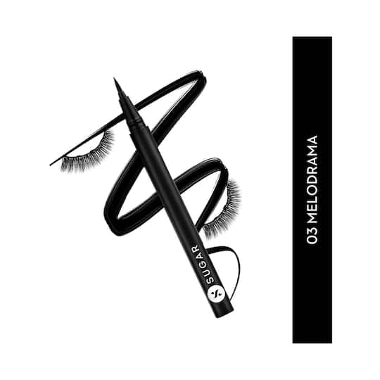 SUGAR Cosmetics Maximeyes Drama Magnetic Eyelashes & Eyeliner - 03 Melodrama (2 pcs)