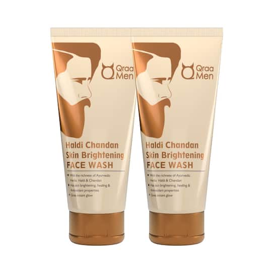 Qraa Men Haldi Chandan Skin Brightening & Lightening Face Wash Combo (2 pcs)