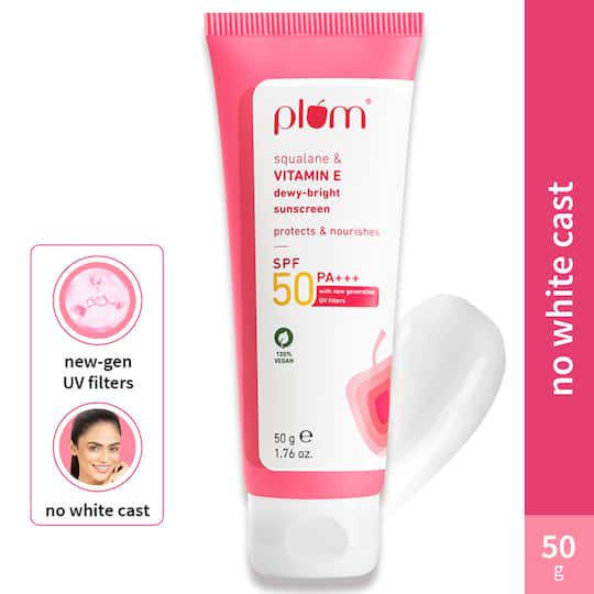 Plum Squalane & Vitamin E Dewy-Bright Sunscreen SPF 50 (50g)