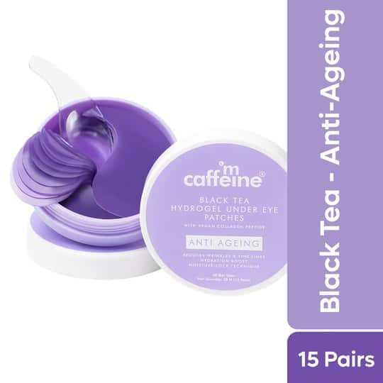 mCaffeine Black Tea & Collagen Peptide Under Eye Patches - (30 Pcs)