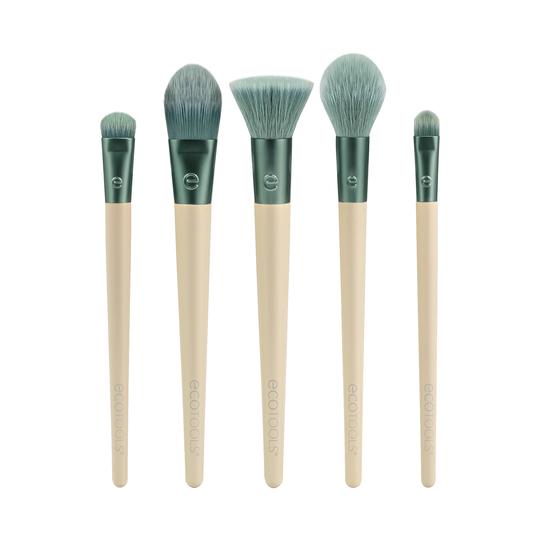 Ecotools Supernatural Face Makeup Brush Kit - Beige & Green (5 pcs)