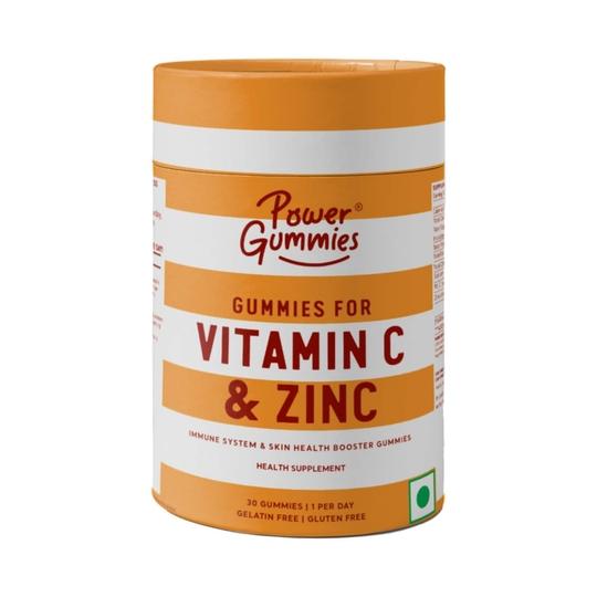 Power Gummies for Vitamin C & Zinc-Boosts Immunity with Orange Flavour (30 Gummies)