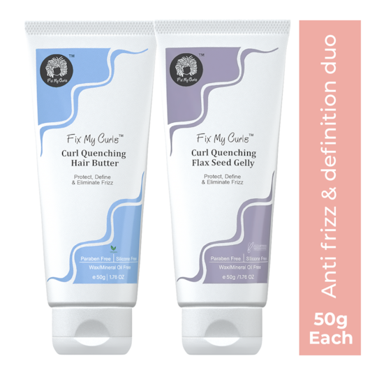 Fix My Curls Curl Quenching Moisture Styling Duo For Curly And Wavy Hair (2 Pcs, 50 g Each)