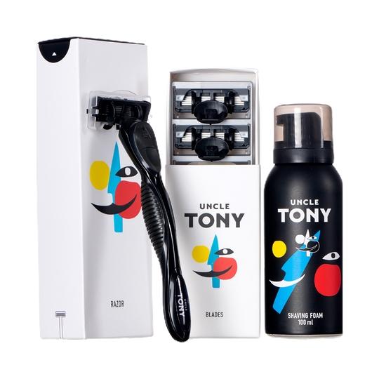 Uncle Tony Complete Starter Black Grooming Kit (3 pcs)
