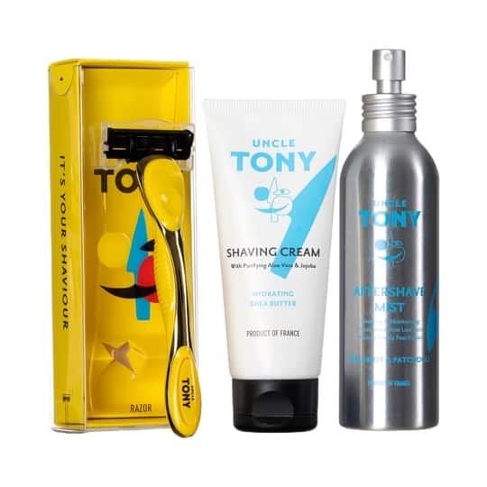 Uncle Tony Shaving Supreme Yellow Grooming Kit (3 pcs)