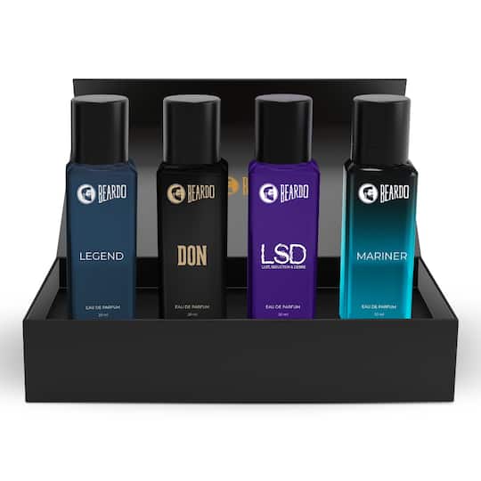 Beardo Assorted Tsunami, Black Musk, Mariner & Don Eau De Parfum for Men Set (4 pcs)