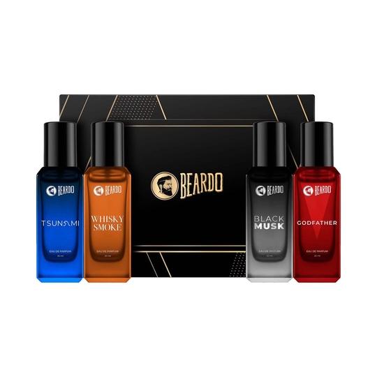Beardo Assorted Whisky Smoke, Godfather, Tsunami & Black Musk Eau De Parfum for Men Set (4 pcs)