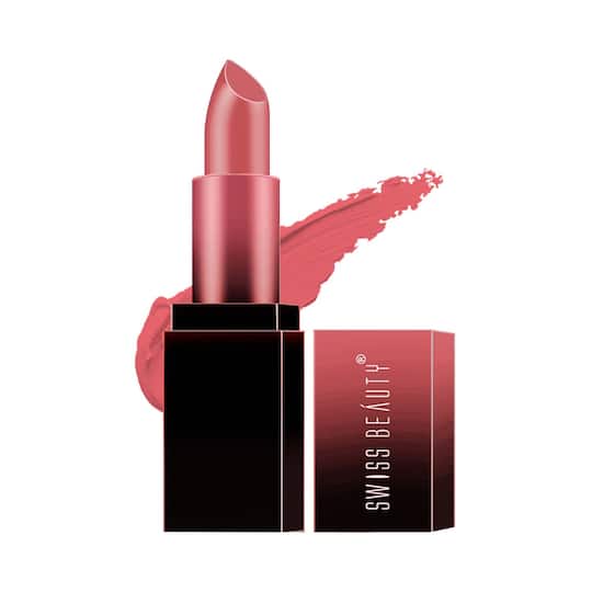 Swiss Beauty HD Matte Pigmented Smudge Proof Lipstick - Fiery Peach (3.5 g)