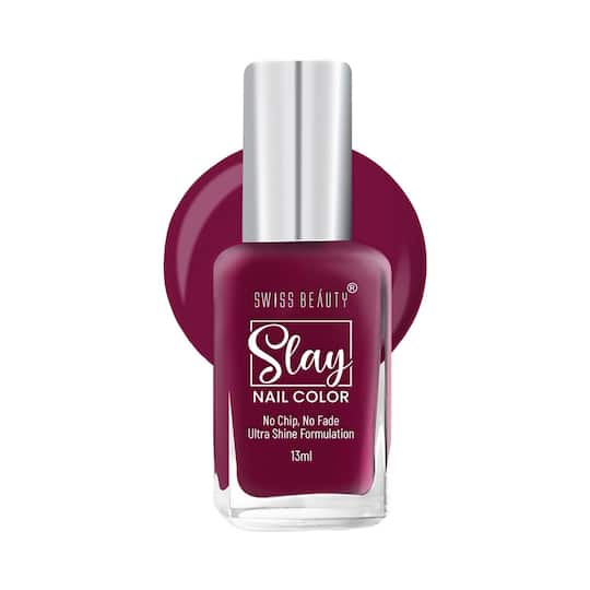 Swiss Beauty Slay Nail Color - Mulberry Maroon (13 ml)
