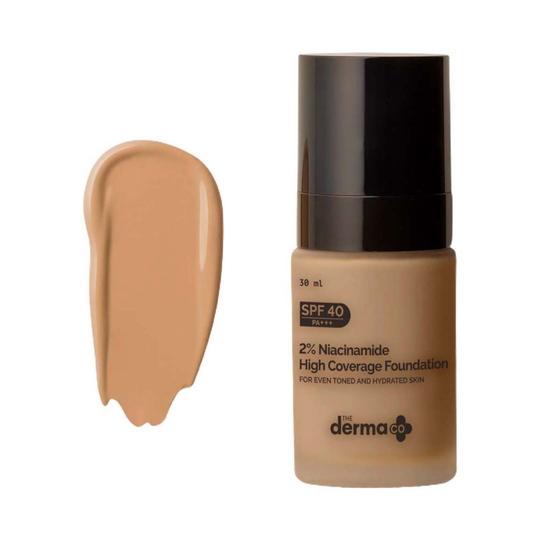 The Derma Co. 2% Niacinamide & 1% Hyaluronic Acid Foundation With SPF 40 PA+++ - Natural (30 g)