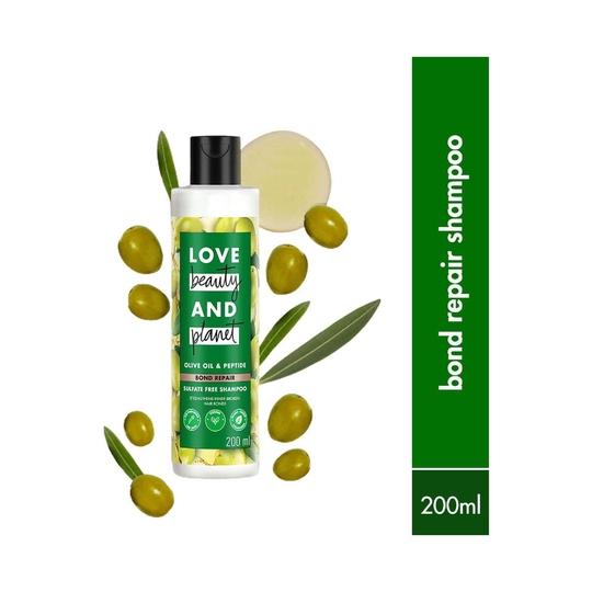 Love Beauty & Planet Bond Repair Shampoo with Olive Oil & Peptide for Damaged Hair (200 ml)