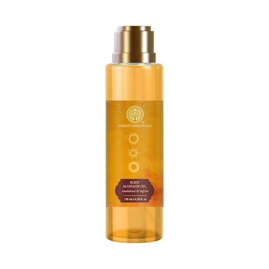 Forest Essentials Body Sandalwood and Saffron Ayurvedic For Soft Skin Massage Oil (130 ml)