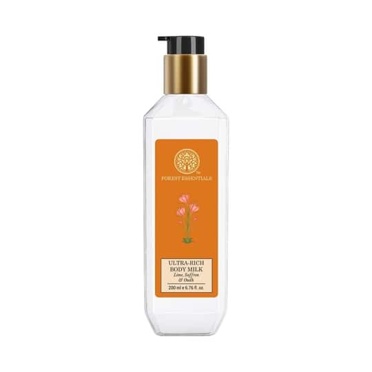 Forest Essentials Ultra Rich Body Milk Lime Saffron and Oudh Natural Body Lotion (200 ml)