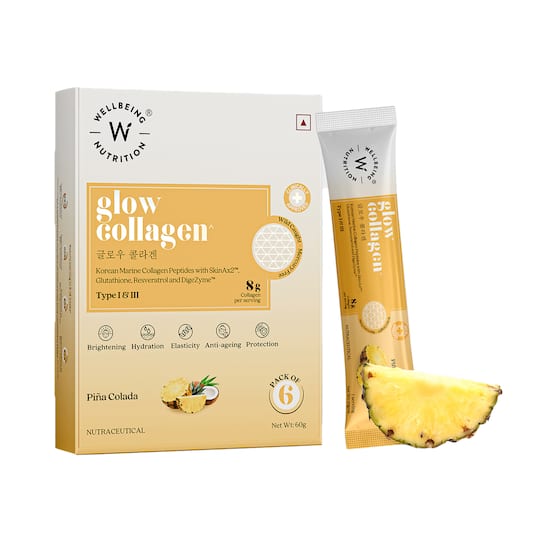 Wellbeing Nutrition Glow Collagen Reduces Pigmentation Pina Colada Flavor ( 6 pcs)