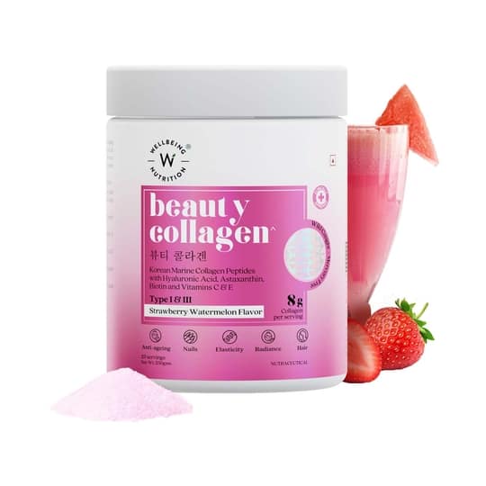 Wellbeing Nutrition Beauty Korean Marine Strawberry & Watermelon Collagen (250 g)