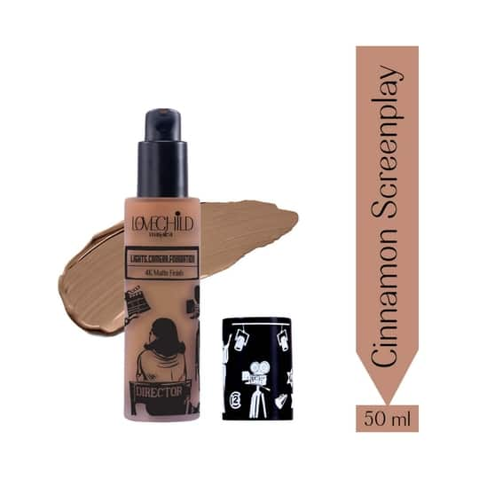 LoveChild Masaba Lights Camera Foundation 4K Matte Finish - Cinnamon Screenplay (30 g)