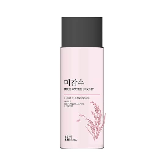 The Face Shop Rice Water Bright Light Cleansing Oil - Korean Makeup Remover for heavy makeup (55ml)