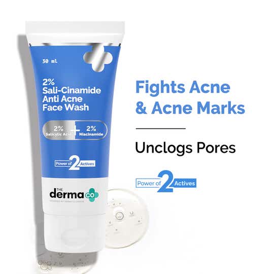 The Derma co Sali-Cinamide Anti-Acne Face Wash with 2% Salicylic Acid & 2% Niacinamide - (30 ml)